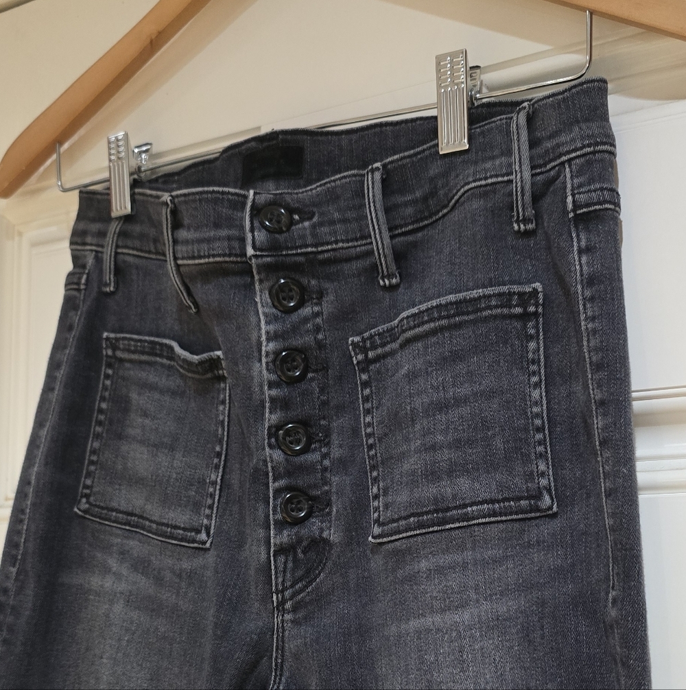 Mother Black Cropped Jeans - Picture 3 of 15
